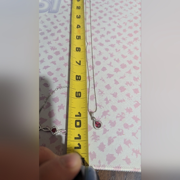 Elegant Silver and Red Gemstone Jewelry Set - Picture 5 of 6